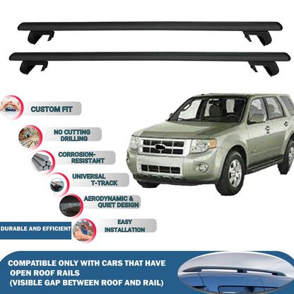 Roof Rack Cross Bars for Ford Escape 2008-2012 Rail Carrier for Roof Tents 2 Pcs Black