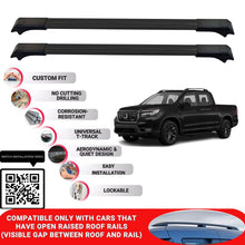 Roof Rack Cross Bars for Honda Ridgeline 2017-2024 Lockable Roof Bars 2 Pcs Black