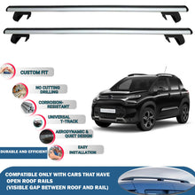 Roof Rack Cross Bars for Citroen C3 Aircross Suv 2018+ Roof Bars 2 Pcs Silver