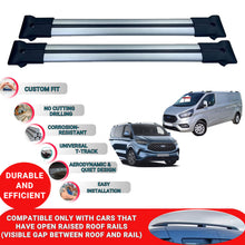 Roof Racks Cross Bars For Ford Transit Tourneo/Custom Van 2012-2023 2 Pcs Grey