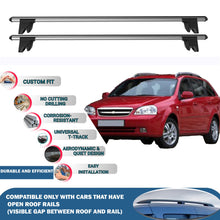 Lockable Roof Rack Cross Bars for Chevrolet Nubira Wagon 2002-2007 | Heavy Duty Rail Carrier 2 Pcs Grey