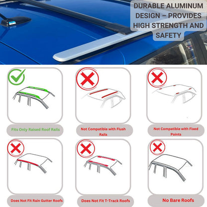Roof Racks Cross Bars For Landrover Freelander 1 1998-2007 2 Pcs Black