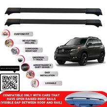 Roof Rack Cross Bars for Honda Passport 2019+ Lockable Roof Bars 2 Pcs Black