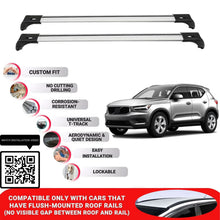 Roof Bars for Volvo Xc40 2018+ Lockable Roof Rack Cross Bars 2 Pcs Grey