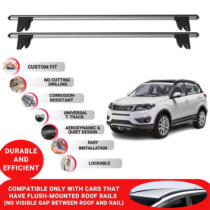 Premium Roof Bars for Dr Dr6 5 Doors 2017-2023 Lockable Roof Rack Cross Bars 2 Pcs Grey