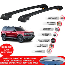Roof Bar for Ford Bronco Sport Cx430 2021 + Lockable Roof Rack Cross Bars 2 Pcs Black