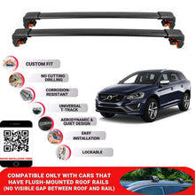 Premium Roof Bars For Volvo Xc60 Suv 2008-2017 Secure Roof Rack Cross Bar 2 Pcss Secure Black