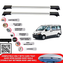 Roof Rack Cross Bars for Renault Trafic 2001-2014 Lockable Roof Bars 2 Pcs Grey