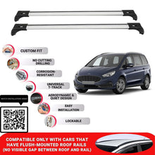 Roof Bars for Ford Galaxy 2015-2023 Lockable Roof Rack Cross Bars 2 Pcs Grey