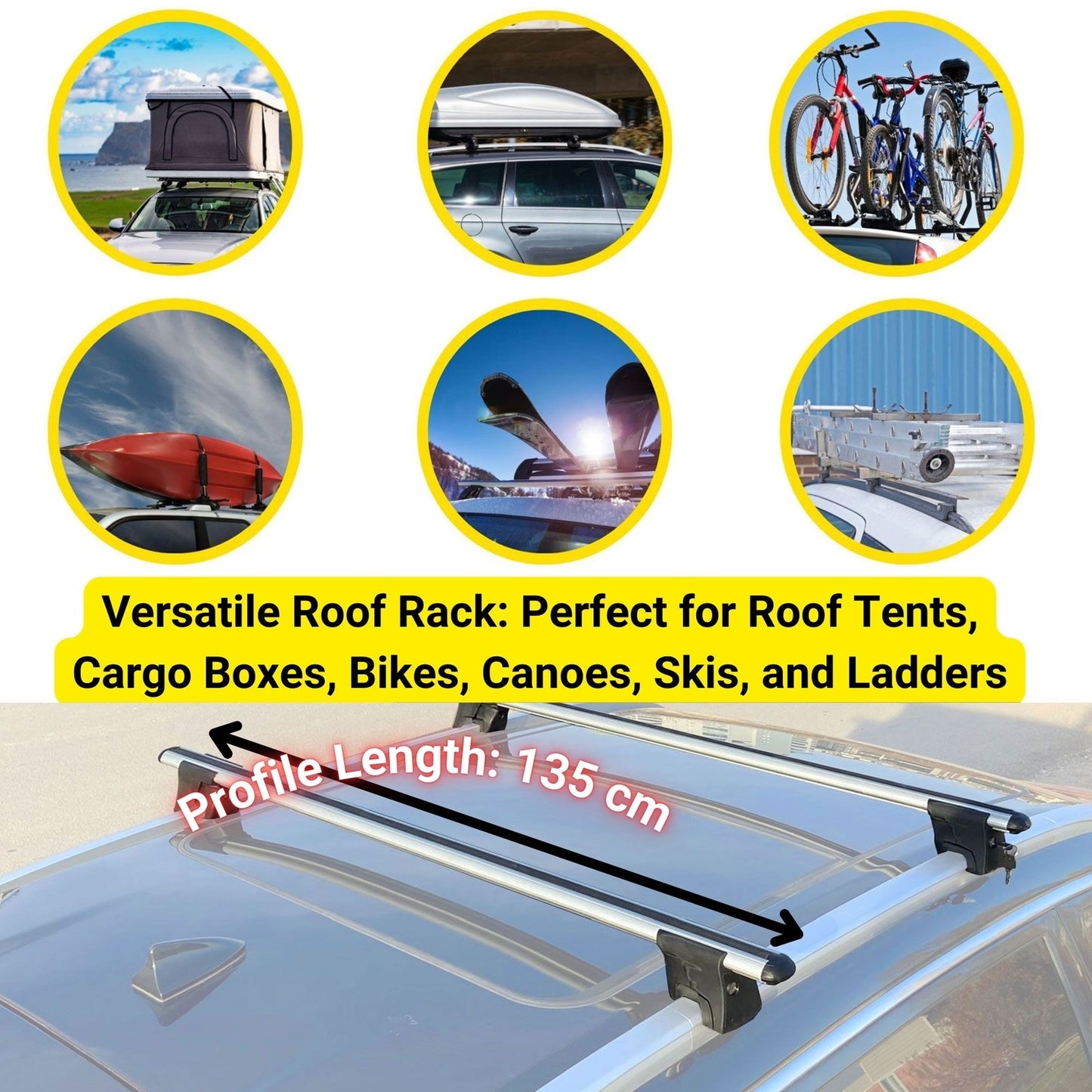 Premium Roof Bars for Mercedes C ClassS205 2014-2021 Roof Rack Cross Bars 2 Pcs Grey