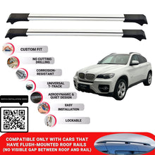 Roof Rack Cross Bars for Bmw X6 E71-E72 2008-2014 Lockable Roof Bars 2 Pcs Grey