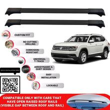 Roof Rack Cross Bars for Vw Atlas 2017+ Lockable Roof Bars 2 Pcs Black