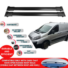 Roof Racks Cross Bars For Citroen Dispatch / Jumpy 2007-2016 2 Pcs Black