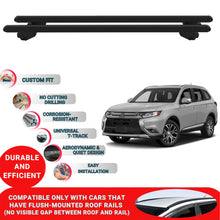 Roof Bars For Mitsubishi Outlander 2013-2020 Roof Rack Cross Bars 2 Pcs Black