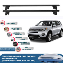 Lockable Roof Rack Cross Bars for Land Rover Discovery Sport 5D 2015-2019 | Heavy Duty Rail Carrier 2 Pcs Black