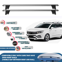 Lockable Roof Rack Cross Bars for Ssangyong Rodius 2012-2019 | Heavy Duty Rail Carrier 2 Pcs Grey