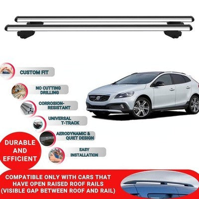 Roof Bars For Volvo V40 Cross Country 2013-2018 Roof Rack Cross Bars 2Pcs Grey