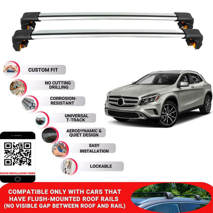 Premium Roof Bars For Mercedes GLA-Class X156 2014-2020 Secure Roof Rack Cross Bar 2 Pcs Grey
