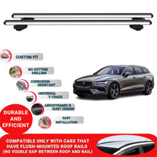 Roof Bars For Volvo V60 SW Estate 2019-2023 Roof Rack Cross Bars 2 Pcs Grey