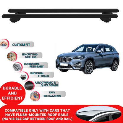 Roof Bars For Bmw X1 F48 2015-2022 Roof Rack Cross Bars 2 Pcs Black