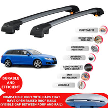 Roof Bar for Seat Exeo 3R9 2009-2013 Lockable Roof Rack Cross Bars 2 Pcs Grey