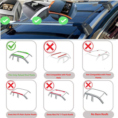 Roof Bar Rack for Hyundai Tucson (LM) 2010-2015 Lockable Cross Bars 2 Pcs Grey