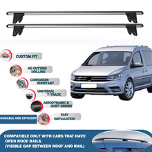 Lockable Roof Rack Cross Bars for Volkswagen Caddy 2015-2020 | Heavy Duty Rail Carrier 2 Pcs Grey
