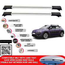 Roof Rack Cross Bars for Citroen C4 Cactus HB 2014-2018 Lockable Bars 2 Pcs Grey