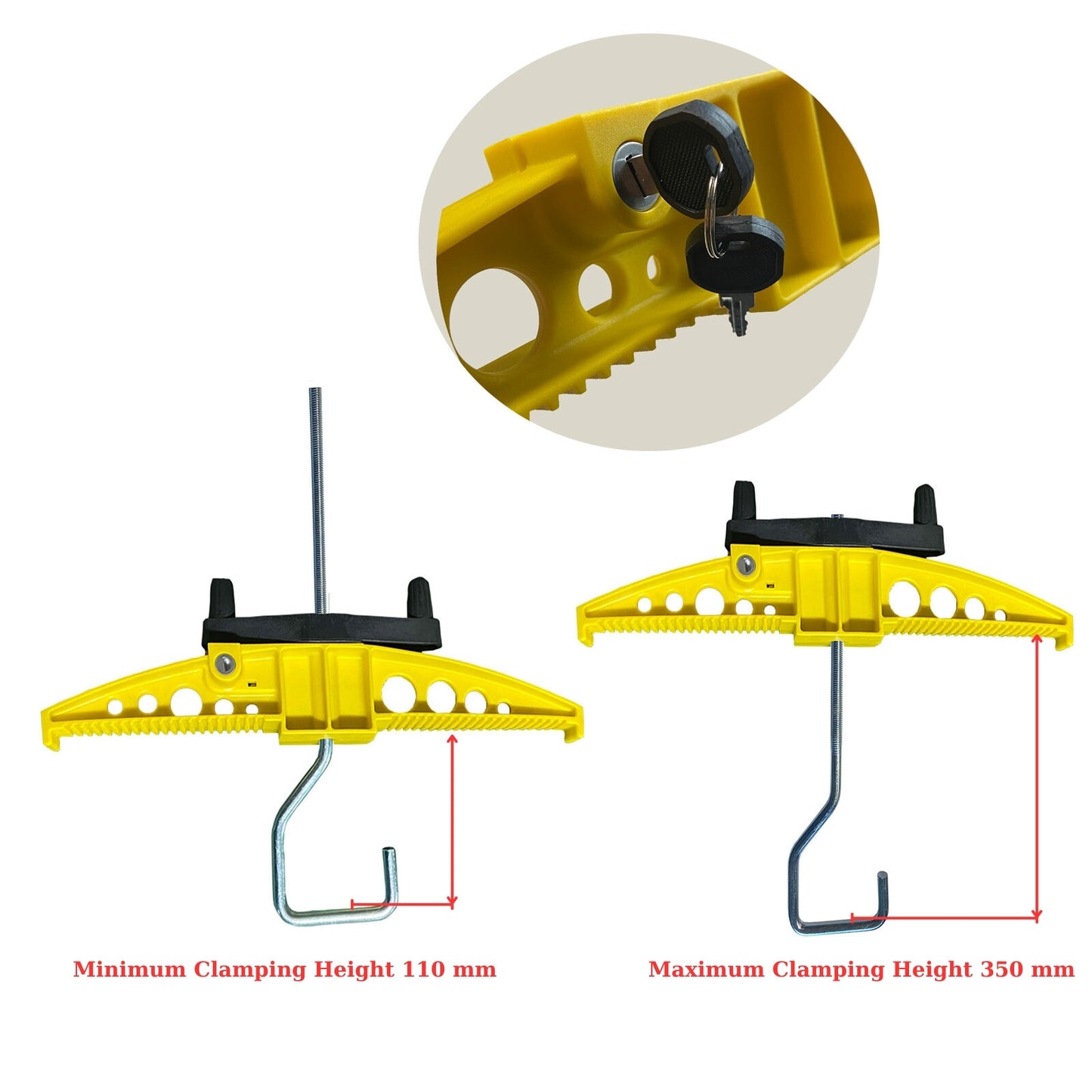 Lockable Ladder Clamp Designed for Roof Rack Cross Bar Placement