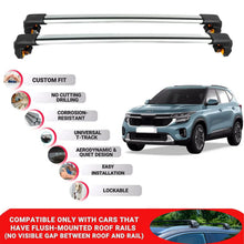 Premium Roof Bars For Kia Seltos 2020 Onwards Roof Rack Cross Bars Secure Grey