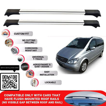 Roof Rack Cross Bars for Mercedes Viano 2004-2014 Lockable Roof Bars 2 Pcs Grey