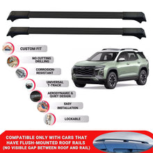 2X Car Roof Rack Cross Bars for Chevrolet Equinox 2025+ Lockable Roof Bars Black