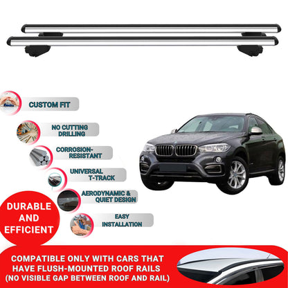Roof Bars For Bmw X6 F16 2015-2023 Roof Rack Cross Bars 2 Pcs Grey