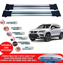 Roof Racks Cross Bars For Seat Ateca 2016-2023 2 Pcs Grey