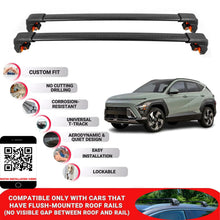 Premium Roof Bars For Hyundai Kona Sx2 Suv 2023+ Secure Roof Rack Cross Bar 2 Pcss Black