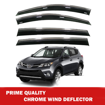 Chrome Window Wind Deflector for Toyota Rav4 2013-2018 Rain Guard Visors 4 pcs