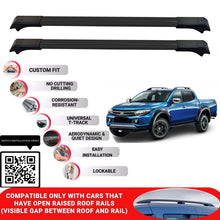 Roof Rack Cross Bars for Mitsubishi L200 2015-2023 Lockable Roof Bars 2 Pcs Black