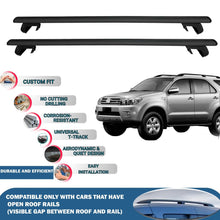 Roof Rack Cross Bars for Toyota Hilux SW4 2006-2015 Rail Carrier for Roof Tents 2 Pcs Black