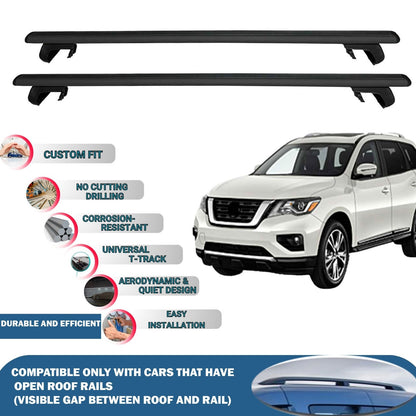 Roof Rack Cross Bars for Nissan Pathfinder 2013-2020 Rail Carrier for Roof Tents 2 Pcs Black