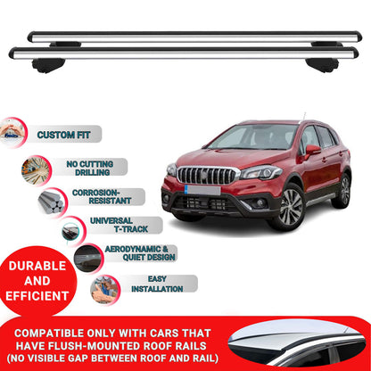 Roof Bars For Suzuki S-Cross 2013-2021 Roof Rack Cross Bars 2 Pcs Grey