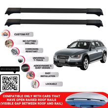Roof Rack Cross Bars for Audi A4 Allroad B9 2016+ Lockable Roof Bars 2 Pcs Black