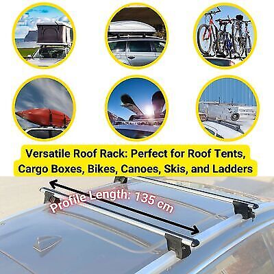 Car Roof Rack Cross Bars for Citroen Jumpy 2006-2016, Kayak Roof Rack 4 Pcs Grey