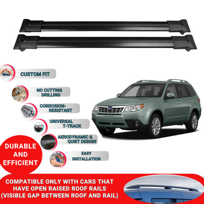 Roof Racks Cross Bars For Subaru Forester 2008-2012 2 Pcs Black