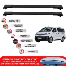 2X Car Roof Rack for Vauxhall Vivaro 2019-2026 Lockable Roof Bars Black