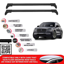 Roof Bars for Lincoln Corsair 2020-2024 Lockable Roof Rack Cross Bars 2 Pcs Black