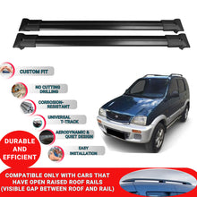 Roof Racks Cross Bars For Daihatsu Terios 1997-2005 2 Pcs Black