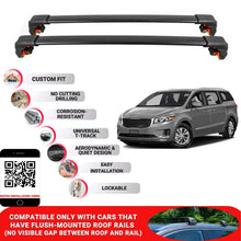 Premium Roof Bars For Kia Sedona Mpv 2015-2021 Secure Roof Rack Cross Bar 2 Pcss Secure Black