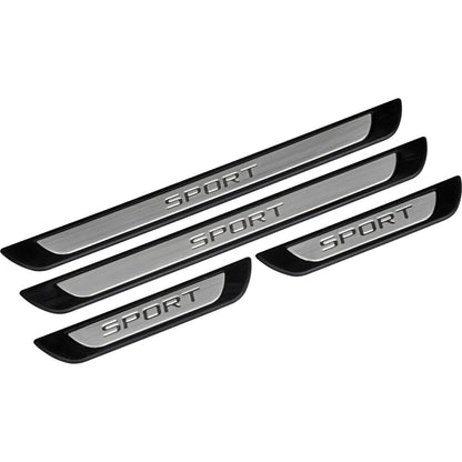 Axenture Universal  Chrome Door Sill Trim Plate Covers Scratch Guard 4 Pcs