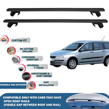 Roof Rack Cross Bars for Fiat Stilo Multiwagon 2002-2008 Rail Carrier for Roof Tents 2 Pcs Black
