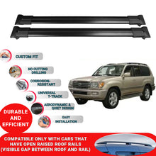 Roof Racks Cross Bars For Toyota Land Cruiser Suv 2003-2009 2 Pcs Black